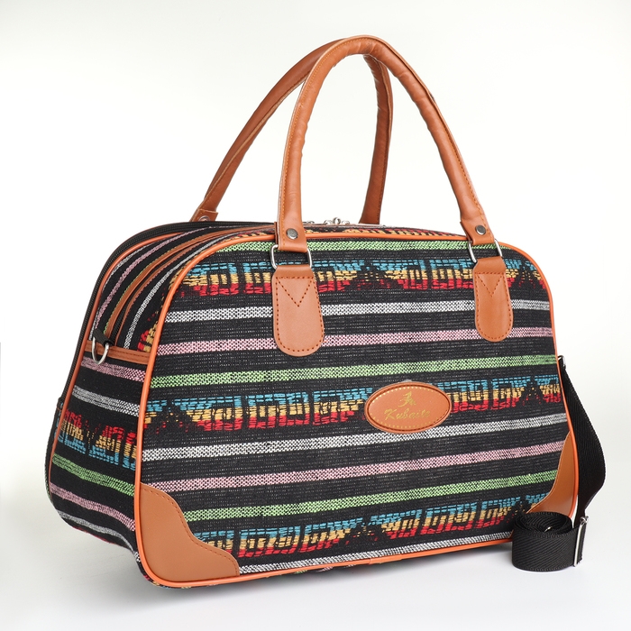 Сумка дорожная женская, 2 отдела на молниях, длинный ремень, цвет разноцветный Сумка дорожная женская, 2 отдела на молниях, длинный ремень, цвет разноцветный
