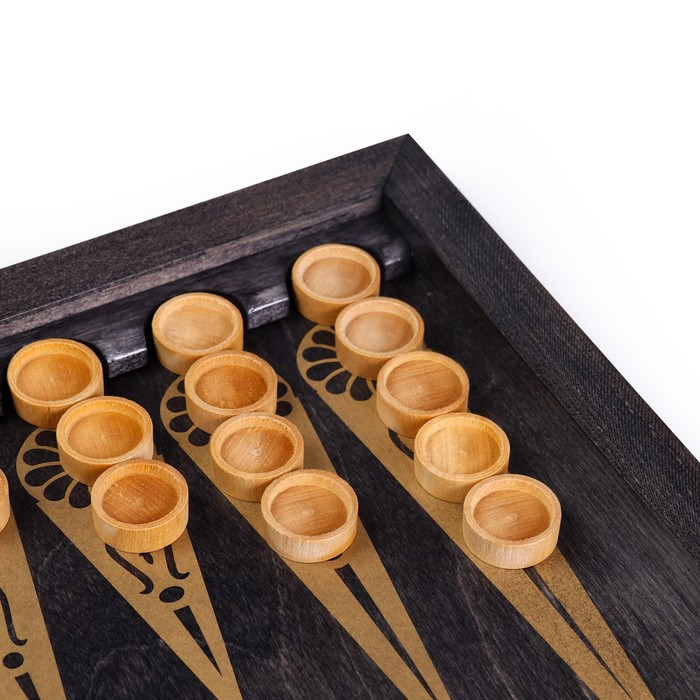 Настольные игры 3в1 "Золотой орнамент": нарды, шахматы, шашки деревянные, большие, 60х60см