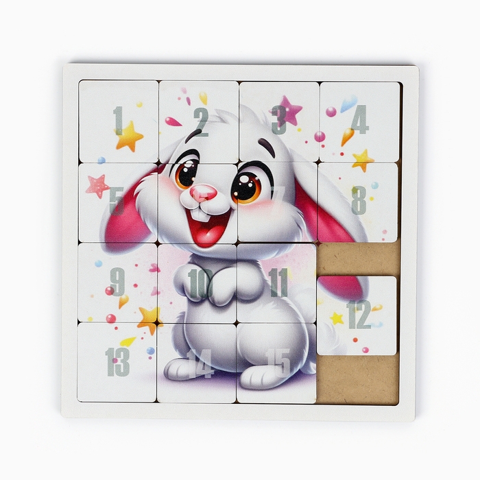 Головоломка  Головоломка "Пятнашки. Зверьки", логическая настольная игра, набор 3 шт, 22 х 22 см