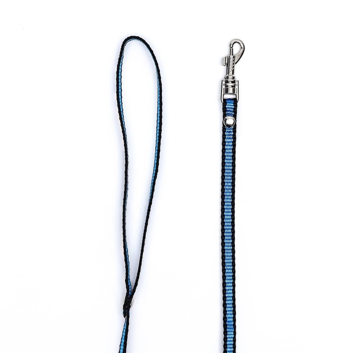 Поводок капроновый, 1,6 м х 1 см, чёрно-синий