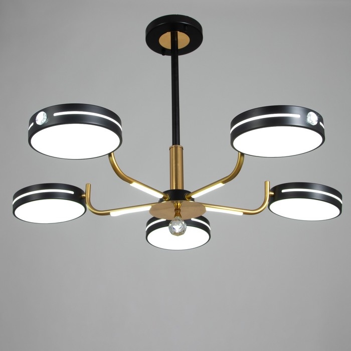 Люстра Люстра "Нестер" 5хLED 130Вт 3000-6000К черно-золотой 80х80х35 см BayerLux