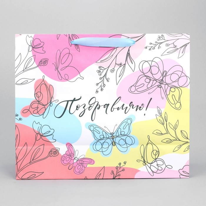 Пакет подарочный крафтовый с пластиковым окном, упаковка, «Поздравляю», 31 х 26 х 10 см Пакет подарочный крафтовый с пластиковым окном, упаковка, «Поздравляю», 31 х 26 х 10 см