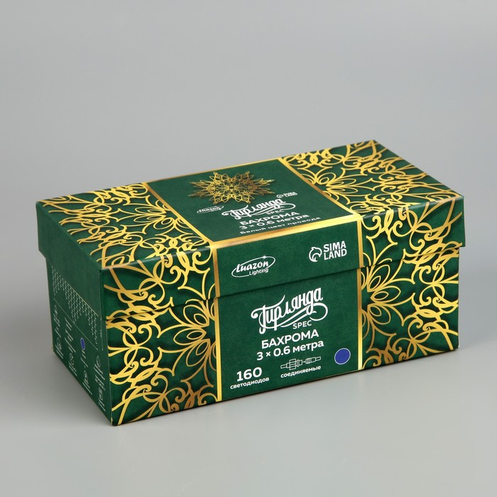 Гирлянда «Бахрома» 3 × 0.6 м, IP44, УМС, белая нить, 160 LED, свечение синее, 220 В Гирлянда «Бахрома» 3 × 0.6 м, IP44, УМС, белая нить, 160 LED, свечение синее, 220 В