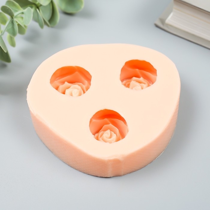 Молд силиконовый Молд силиконовый "Три розы" 3,2 см