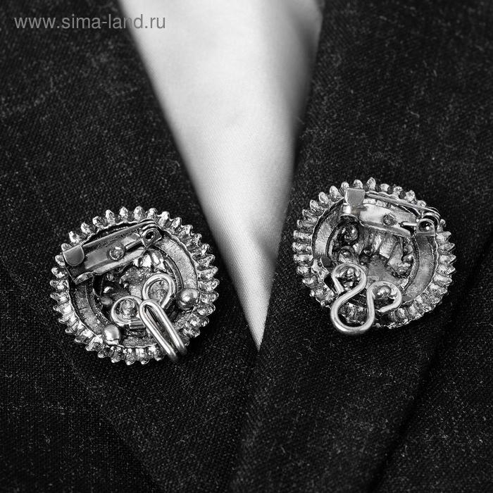 Зажим для кардигана «Овал» в рамке, цвет серый в чернёном серебре Зажим для кардигана «Овал» в рамке, цвет серый в чернёном серебре