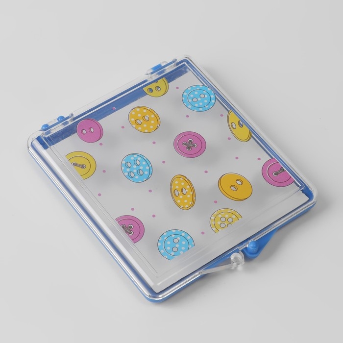 Игольница магнитная «Пуговки», с иглами, 7 × 8 см, цвет голубой Игольница магнитная «Пуговки», с иглами, 7 × 8 см, цвет голубой