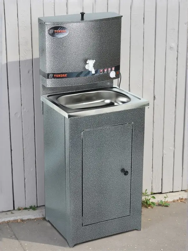 Умывальник TUNDRA, с ЭВН, нержавеющая мойка, 1250 Вт, 17 л, серебристый