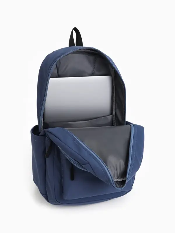 Рюкзак школьный на молнии, с карманами, размер 31&times;15&times;47 см, голубой