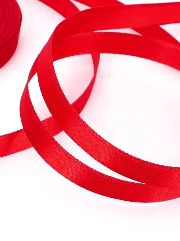 Лента атласная, 10 мм, 23±1 м, красная №26 Лента атласная, 10 мм, 23±1 м, красная №26