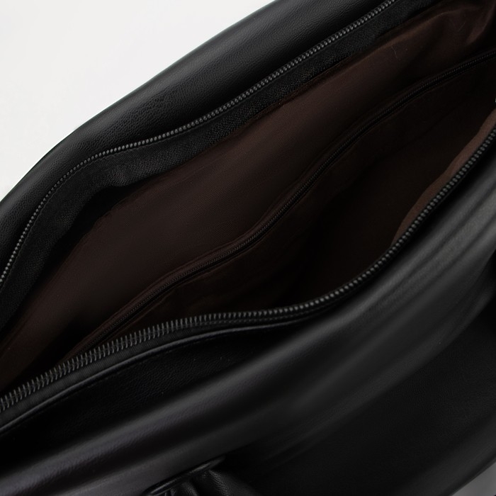 Сумка-шопер женская на молнии, цвет чёрный