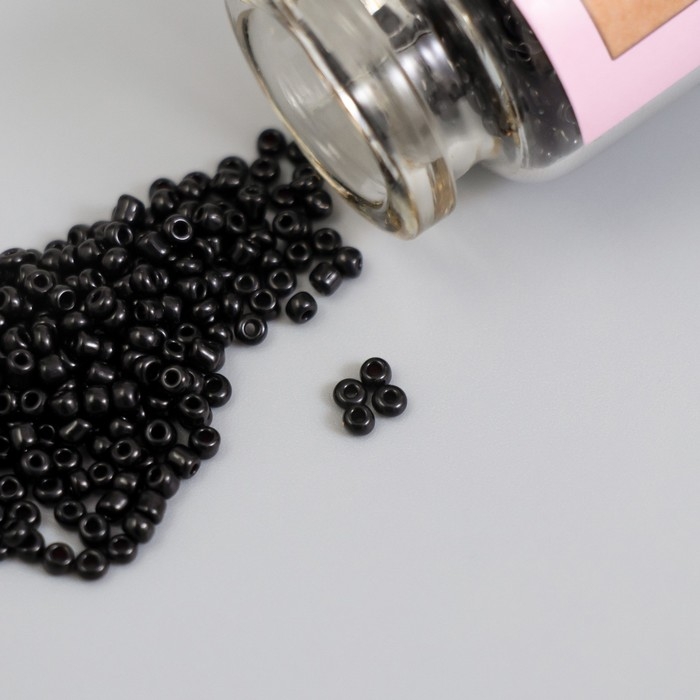 Бисер круглый 12/0 в бутылочке  Бисер круглый 12/0 в бутылочке "Чёрная ночь" 2х20 гр набор 2 шт