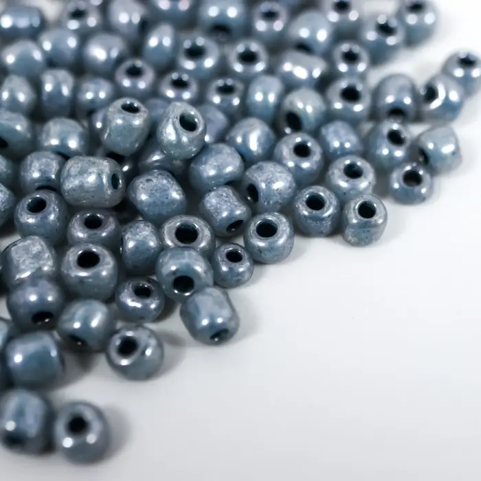 Бисер круглый размер 6/0  Бисер круглый размер 6/0 "Серый с перламутром" 20 гр