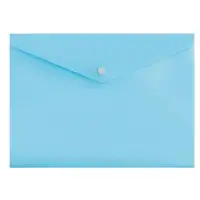 Папка-конверт на кнопке А4, 180 мкм, Calligrata Pastel, полупрозрачная, бледно-васильковый