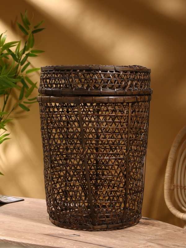 Корзина плетёная  Корзина плетёная "Баскет" бамбук 39х39х50см, тёмная