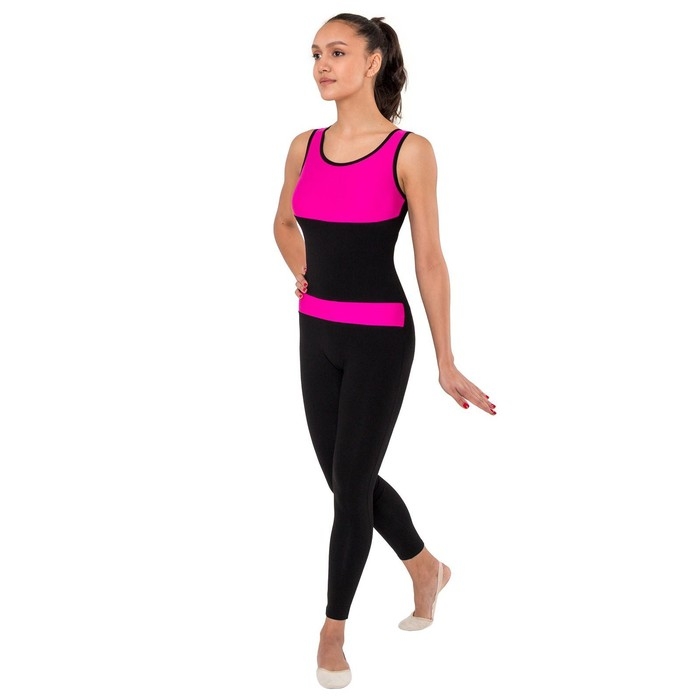 Комбинезон для гимнастики и танцев Grace Dance, р. 40, цвет чёрный/фуксия Комбинезон для гимнастики и танцев Grace Dance, р. 40, цвет чёрный/фуксия