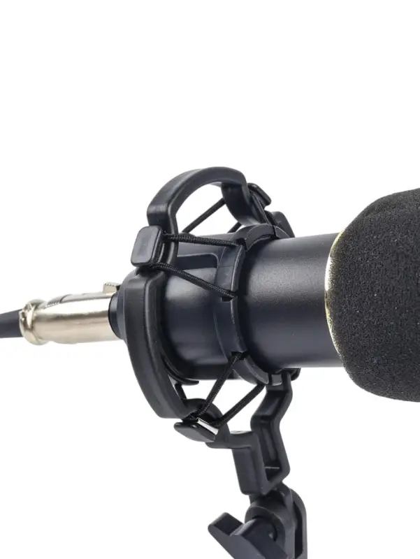 Микрофон конденсаторный Music Life золотой: кабель, ветрозащита, стойка
