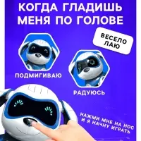 Робот собака &laquo;Чаппи&raquo; IQ BOT, интерактивный: сенсорный, свет, звук, музыкальный, танцующий, на аккумуляторе, на русском языке, синий
