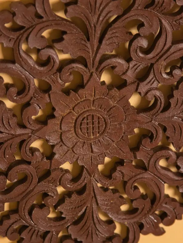 Панно  Панно "Цветочный орнамент" МДФ, 30х30х1 см, коричневый