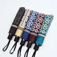 Зонт автоматический &laquo;Геометрия&raquo;, эпонж, 3 сложения, 8 спиц, R=48/55 см, d=96 см, МИКС