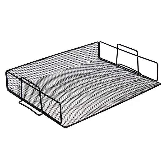 Лоток для бумаг Calligrata, горизонтальный, металлическая сетка, 1 отделение, чёрный