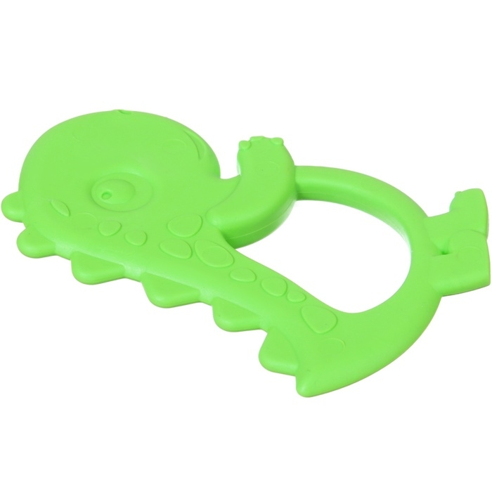 Прорезыватель силиконовый «Дино», цвет зеленый, ТЭП, КНОПА Прорезыватель силиконовый «Дино», цвет зеленый, ТЭП, КНОПА