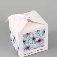 Коробка подарочная складная &laquo;Акварельные цветы&raquo;, 12&times;12&times;12 см