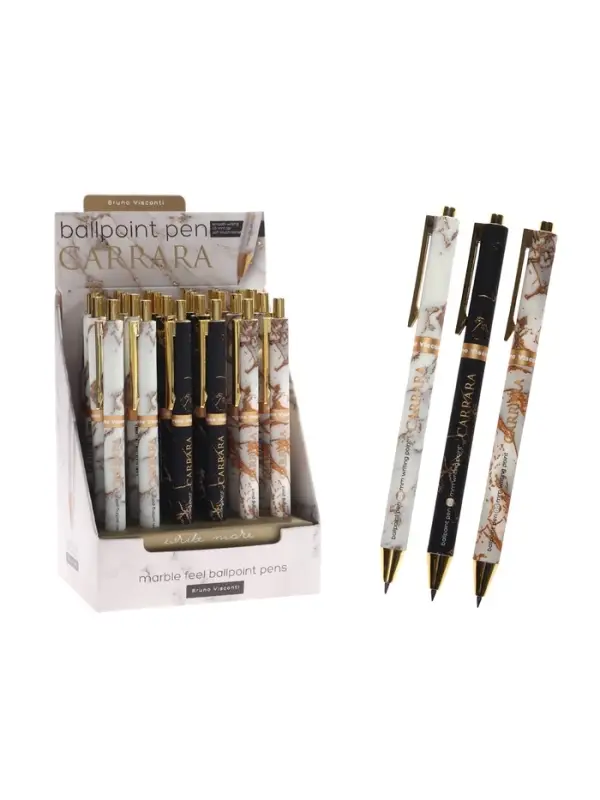 Ручка шариковая автомат BrunoVisconti. Carrara 0.5мм, стерж/син, МИКС Ручка шариковая автомат BrunoVisconti. Carrara 0.5мм, стерж/син, МИКС