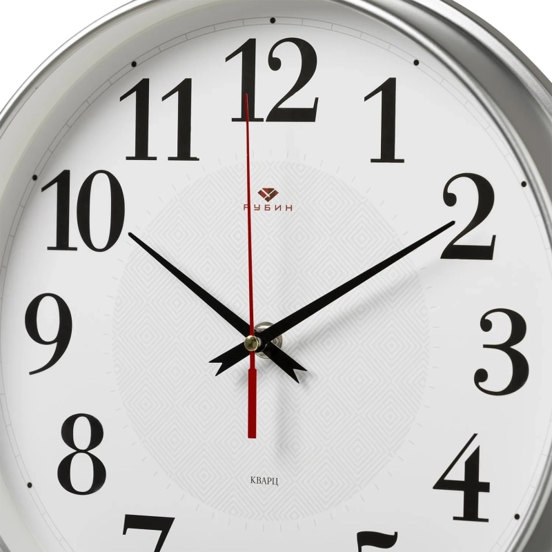 Часы настенные круг d=29см, корпус серебрян Серебряные ромбы арт.2940-105