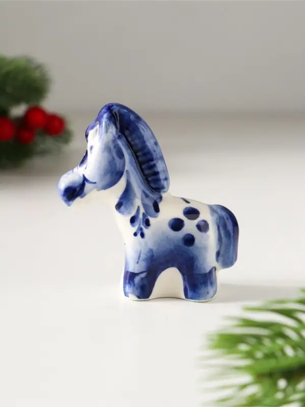 Сувенир Лошарик, 6х6х2см, гжель Сувенир Лошарик, 6х6х2см, гжель