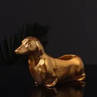 Подставка для мелочей "Такса" 16х10х6 см, бронза