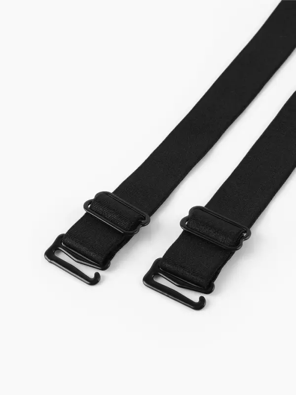 Лямки для бюстгальтера, текстильные, 2 см&plusmn;2 мм, 34 см, пара, чёрные