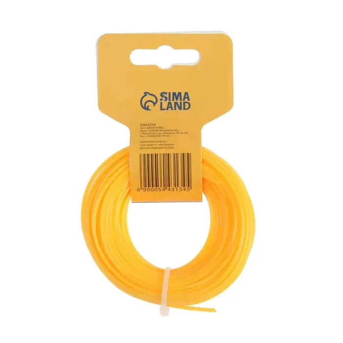 Леска для триммера ТУНДРА, сечение звезда, d=2.4 мм, 15 м, нейлон