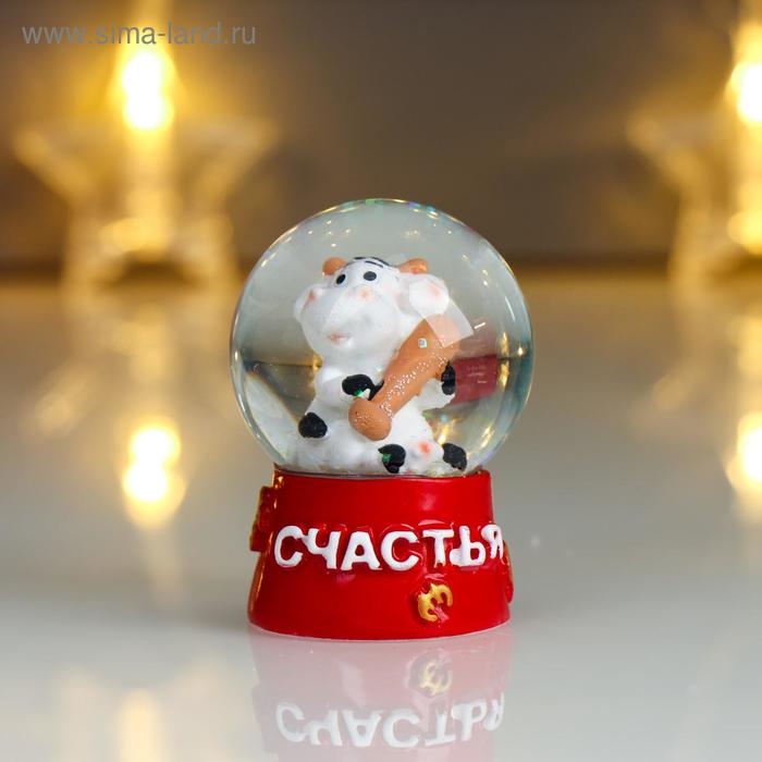 Сувенир полистоун водяной шар Сувенир полистоун водяной шар "Бычок-малыш" МИКС 6х4,3х4,3 см