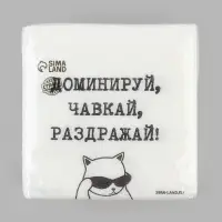 Салфетки бумажные однослойные &laquo;Доминируй, чавкай, раздражай&raquo;, 24&times;24 см, набор 50 шт.