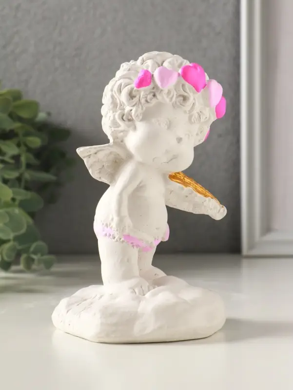 Фигурка гипс &laquo;Ангел со скрипкой&raquo;, 14&times;9&times;9 см, белый с росписью