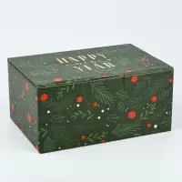 Коробка подарочная новогодняя складная &laquo;С Новым годом&raquo;, 22&times;15&times;10 см