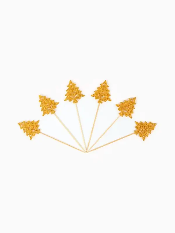 Шпажки "Золотые елочки", набор 6 шт.