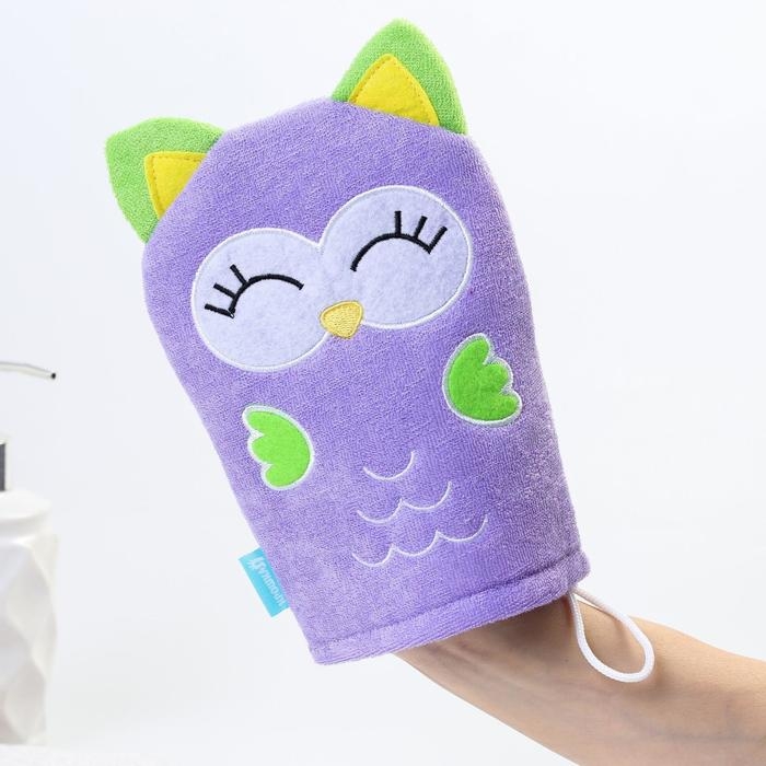 Игрушка-мочалка для купания, детская «Совёнок» из махры Игрушка-мочалка для купания, детская «Совёнок» из махры