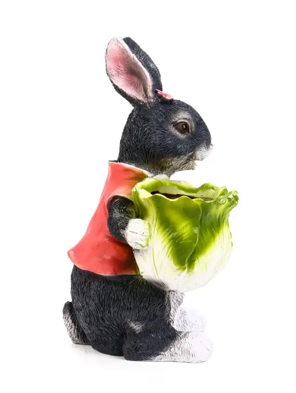 Фигурное кашпо 31 х 18 х 17 см "Зайчик с капустой"