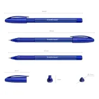 Ручка шариковая ErichKrause U-109 Original Stick&Grip, игольчатый узел 1.0 мм, чернила синие, резиновый держатель, супермягкое письмо