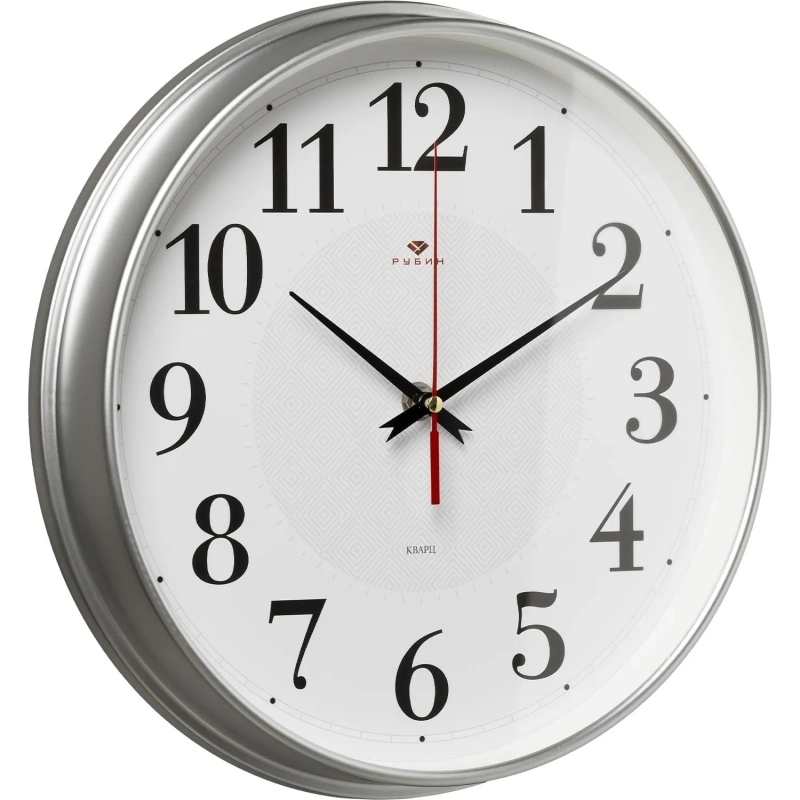 Часы настенные круг d=29см, корпус серебрян Серебряные ромбы арт.2940-105