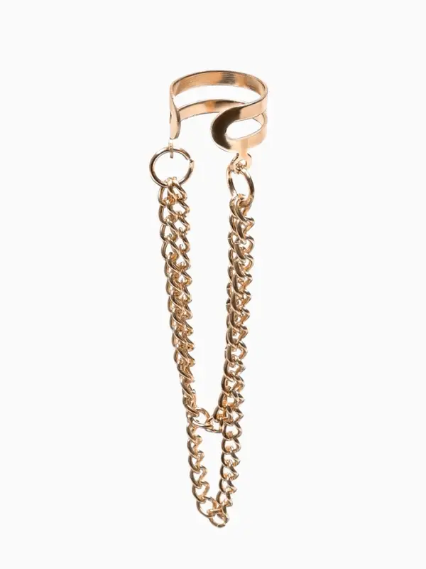 Серьга кафф &laquo;Цепочки&raquo;, цвет золото