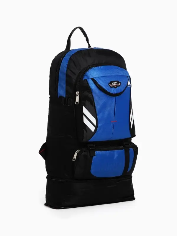 Рюкзак туристический 37 л, с карманами, с увеличением, 35&times;16&times;53/65 см, синий