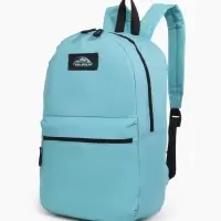 Рюкзак школьный на молнии, с карманом, однотонный, размер 30&times;12&times;40 см, голубой
