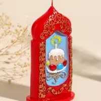 Свеча декоративная "Пасхальная свеча с куличиком" 8х15 см, 180 гр