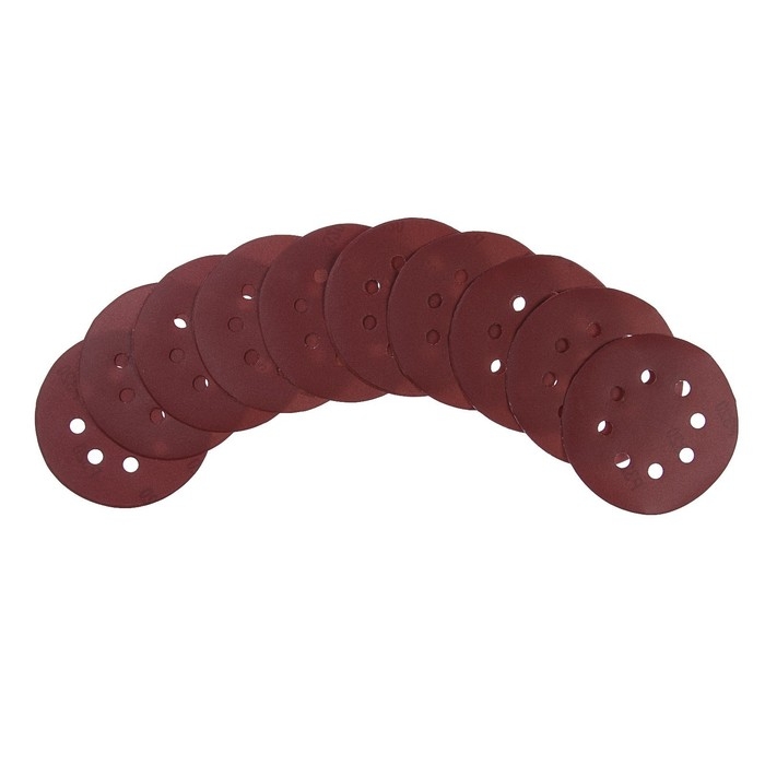 Круг абразивный шлифовальный под Круг абразивный шлифовальный под "липучку" ТУНДРА, перфорированный, 125 мм, Р320, 10 шт.