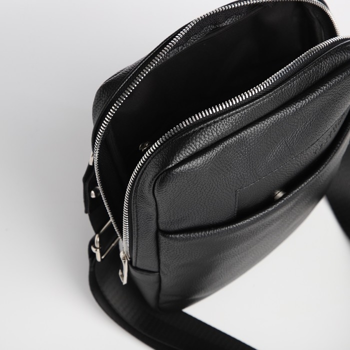 Сумка мужская через плечо TEXTURA, искусственная кожа, цвет чёрный Сумка мужская через плечо TEXTURA, искусственная кожа, цвет чёрный