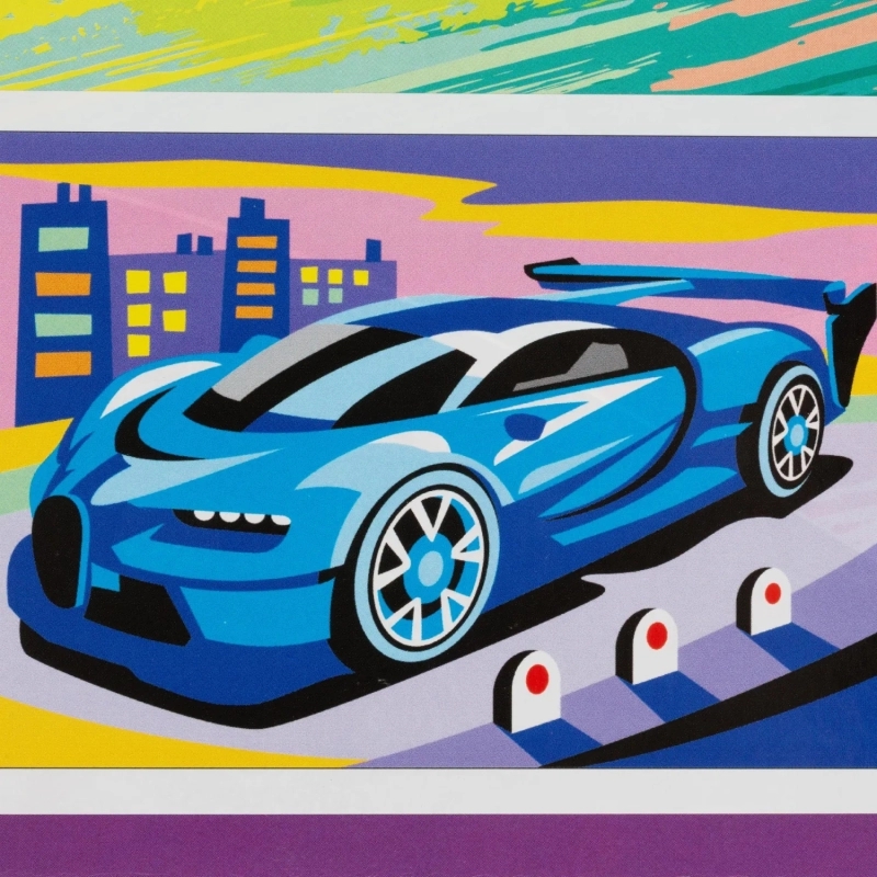 Картина по номерам для малышей Спортивный автомобиль набор Ркн-071
