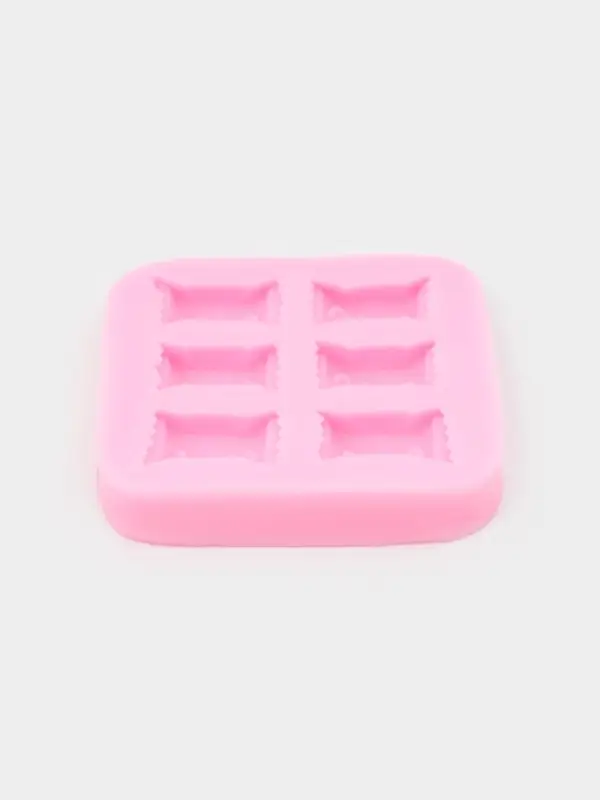 Молд для заливки Sweet, силикон, 6 ячеек, 6&times;1 см, розовый