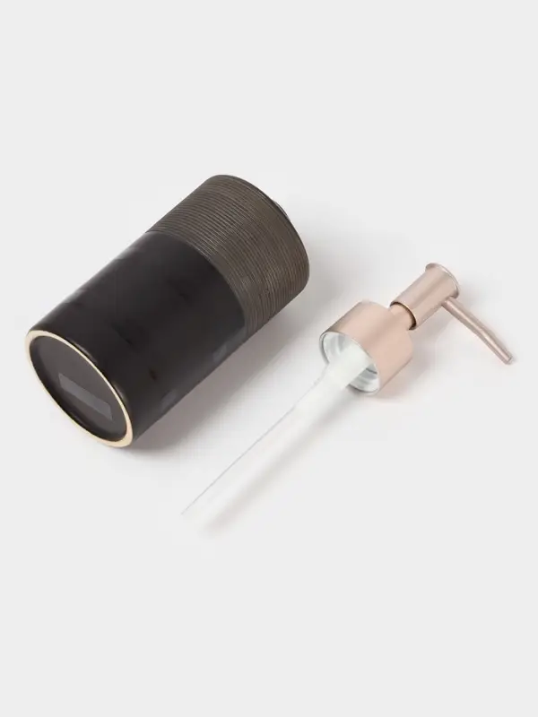 Аксессуары для ванной Доляна &laquo;Классика&raquo;, 4 предмета: дозатор 300 мл, мыльница, 2 стакана, чёрные